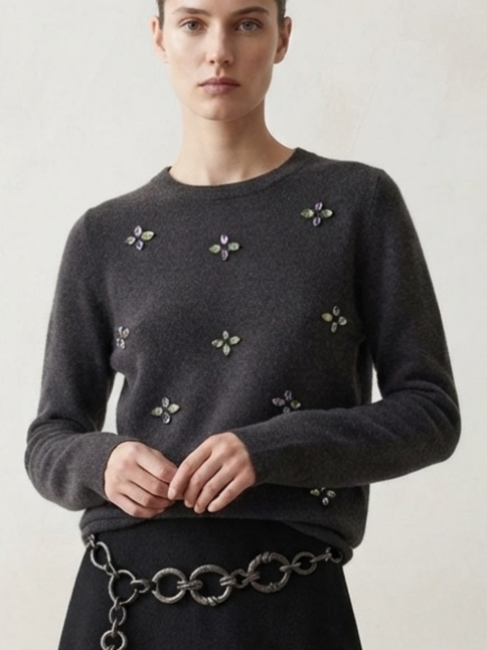 Zara Beaded Sweater Size M